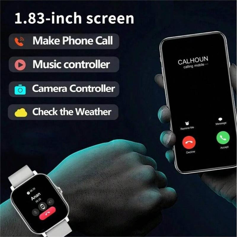 SIMSONLAB 1.83 Inch HD Smartwatch, 1 Count Fashionable Smartwatch with BT Calling & Check Weather, Sports Tracking Smartwatch for Android and Ios, Valentine'S Day Gift